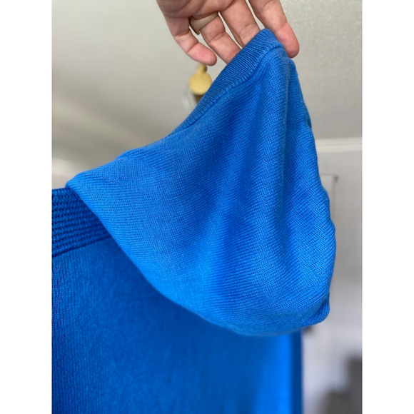 Style & Co Knit Hoodie Pullover Bright Blue Cozy Buttery Soft Ribbed M Lounge - Picture 4 of 7